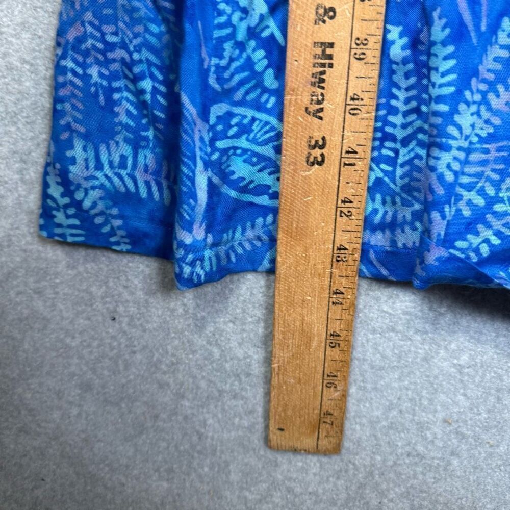Soft Surroundings Womens Size Medium Blue Floral Batik Cold Shoulder Dress - Picture 7 of 9